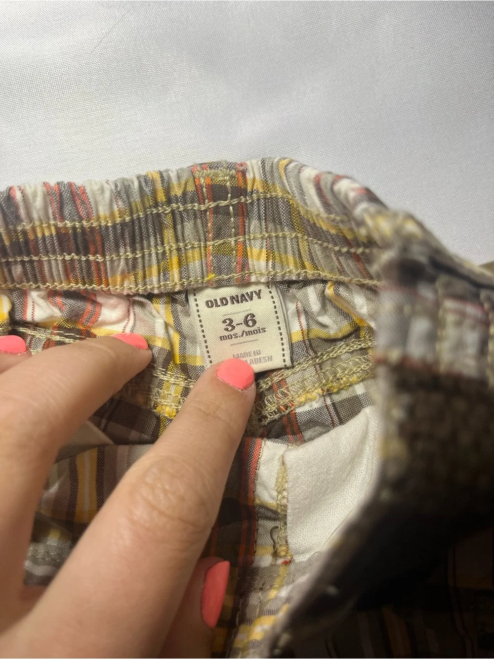 Vintage Old Navy Baby Plaid Chino Shorts with Belt 3-6M Brown NWT